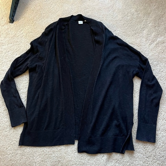 Lot of 2 Gap Factory Women's Open Front Slub Knit Cardigans - L - Black & Blue - Picture 2 of 9